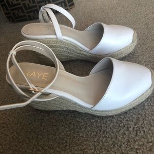 NWOT. Raye wedge espadrille in white.